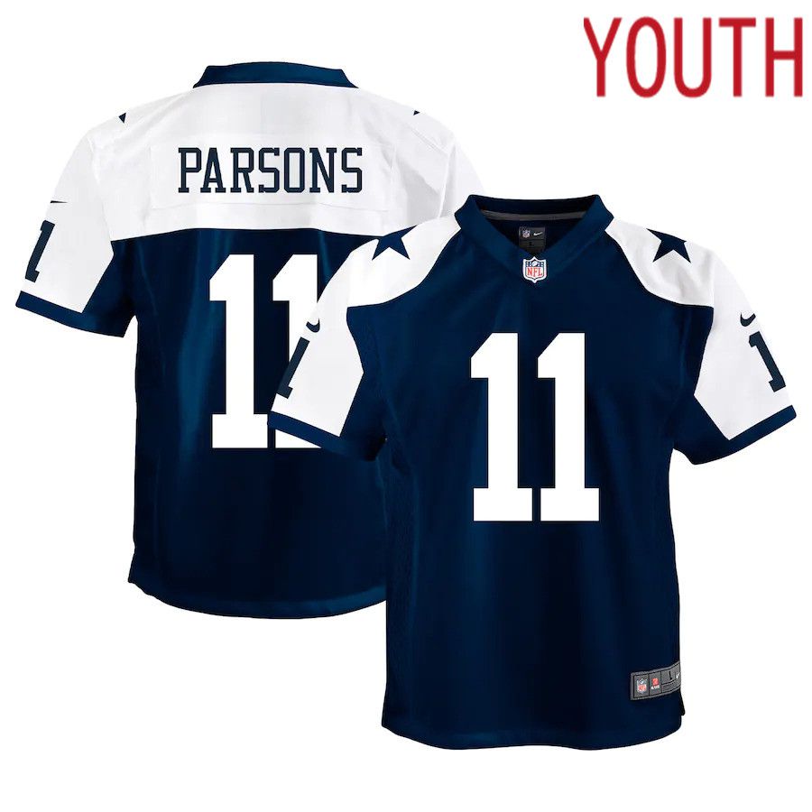 Youth Dallas Cowboys #11 Micah Parsons Nike Navy Alternate Game NFL Jersey->youth nfl jersey->Youth Jersey